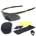 Tactical Outdoor Sports Eyewear with 3 Interchangeable Lenses Impact Resistant UV Protection for Travel & Hiking