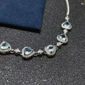 Good Price 2024 Italian Chunky 925 Sterling Silver Natural Aquamarine Charm Links Bracelet Women Wholesale