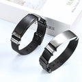 Wholesale Engrave logo Name Man Woman Black Metal Stainless Steel Id Bracelet