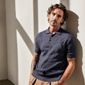 Men's Organic Cotton Honeycomb Knit for Polo Shirt Solid Pattern Textured Fashion Casual Wear Yarn Dyed Technique
