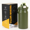 1200ml Double-Wall Stainless Steel Wide-Mouth Vacuum Flask Waterproof Sports Hot Water Bottle Straw Lid Logo Design Drinking