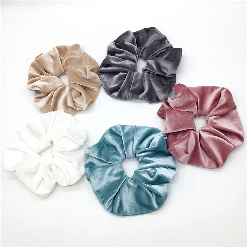 Hot Sell  Women Fashion Large Size Black Pink Twister Hair Band Hair Ties Jumbo Velvet Hair Scrunchies Oversized