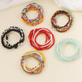 Handmade Boho Glass Seed Crystal Bead Beaded Bracelet Adjustable Bracelets Jewelry Set for Women