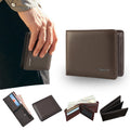Simple Texture Classic Appearance 6.1inch PU Easy to Store Fashionable and Durable Business Travel Gift Present Men's Wallet