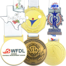 Wholesale Custom Design 3D Die Cast Gold Silver Metal Medals With Free Ribbons Shooting Games Sports Award Medals and Trophies