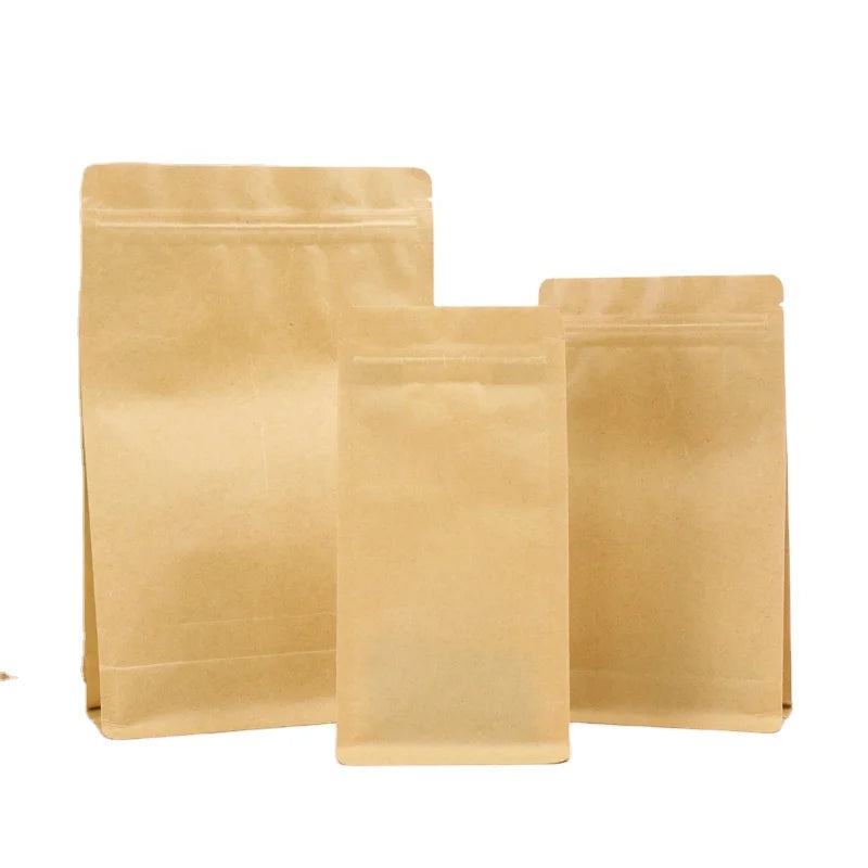 Custom Printed 250g Flat Bottom Pouch for Beans & Coffee Premium Paper Bags