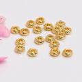 14K/18K Gold Plated Geometric Shape Dough Twists Wrapped Gold Beads DIY Accessories Necklace Bracelet Fanda Brand
