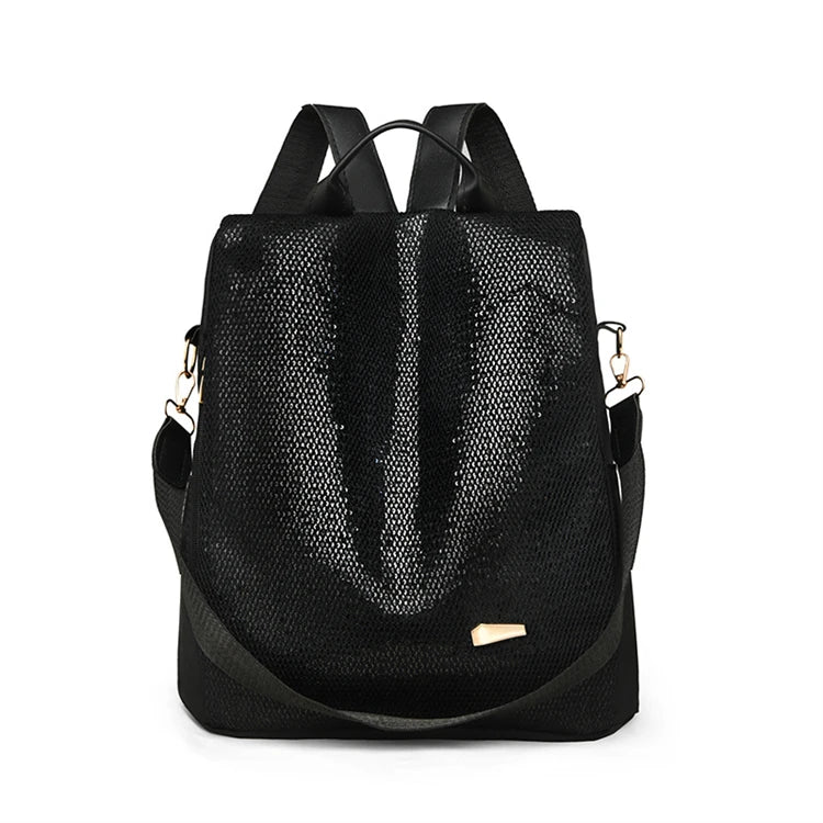 2025 Private Simple Small Label Sequins Plain Water Proof Stylish Workout Korean Backpack
