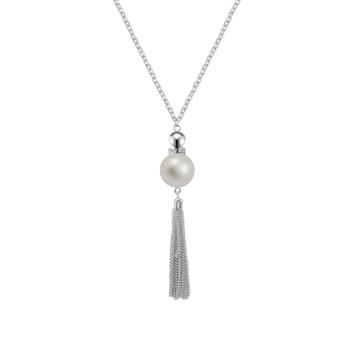 Long Tassel Pendant Necklaces for Women Faux Pearl Necklace with Silver Gold Chain Fashion Jewelry for Lady Creative Accessories MegaBDM