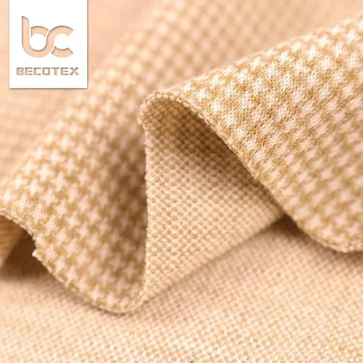 Textile Stock Lot Brocade Fabric Jacquard Yellow Plaid Stretch Spandex Tartan Fabric for Garment