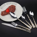 Stainless Steel Premium Flatware Light Luxury Western Tableware Steak Knife and Fork Coffee Dessert Spoon Talheres Dourados