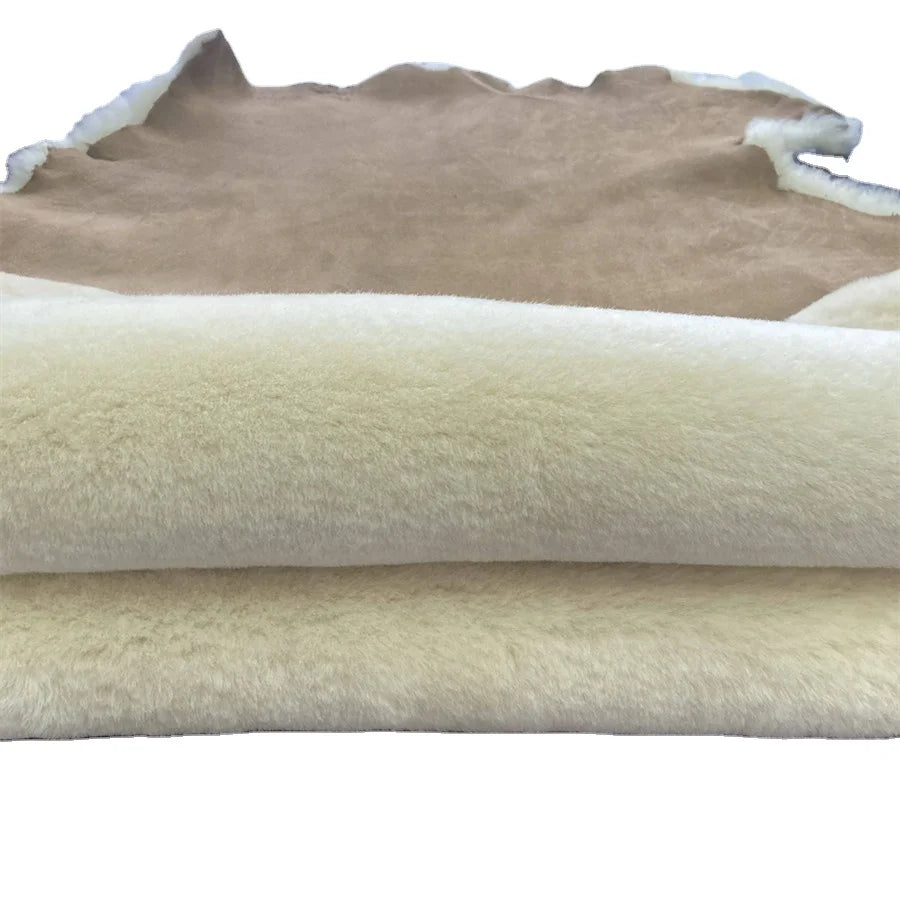 Sample Support Raw Sheepskin Shearling Pelt High Density Lamb Pelts Australia Double Face Sheepskin High End Sheepskin Pelt