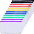 Binder Pockets A6 Size Multicolor Zipper Folders for Notebook 6-Ring Binder Notebook Loose Leaf Bags Waterproof PVC Pouch Filing