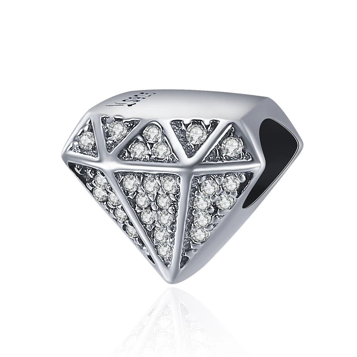 Wholesale 925 Sterling Silver Luxury Geometric Shape Bracelet Beads Clear CZ with Original Zircon Fine S925 SCC397 Jewelry