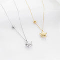 Custom Dainty Luxury High Polish Gold Plated Stainless Steel Star Charm Link Chain Pendant Necklaces for Anniversary Party Gifts