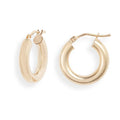 LOZRUNVE 925 Sterling Silver Gold Plated Plain Minimalist Smooth Chunky Hoop Earring