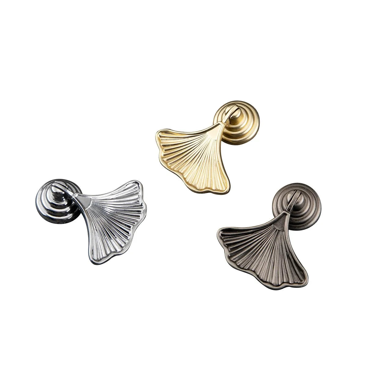 Furniture Bedroom Kitchen Cupboard Cabinet Drawer Leaf Pulls Decorative Contemporary Zinc Solid Satin Brass Door Handle Knobs