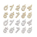 Digital Mini Arabic 0-9 Number Charms Pendant for DIY Necklace Bracelet Jewelry Making Accessory  Custom Personalize  CZ Charms