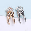 Wholesale Children's Rhinestone Crown Brooch Pins Alloy Teeth Brooch Pins for Doctor and Nurse Decoration Engagement Jewelry