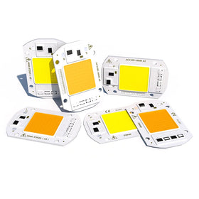 Cool Warm White Smart COB LED Chip 10W-50W 110V/220V AC High Power Integrated Aluminum Surface Light Source for LED Grow Light