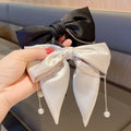 New Bow Pearls Chain Barrettes Hairpins for Women  Spring Hair Clips Ribbon Headband Ponytail Hair Accessories