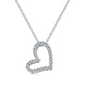 Custom Fashion 925 Sterling Silver Diamond Cubic Zirconia Couple Gift Pendant Heart Necklace