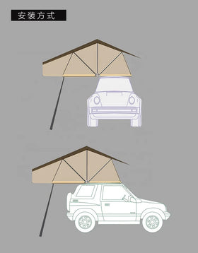 Roof Top Tent Tacoma Rt02 Style Soft Rooftop Suv Car Tent with Canvas Four-Season Double Layer Aluminum Sliding Ladder
