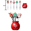 Hot Sales 5pcs /set Stainless Steel Fruit Picks for Kids Bento Lunch Decorative Christmas  Fruit Forks
