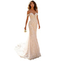 2023 New Mermaid Off-shoulder Light Bridal Wedding Gown with Lace Fabric Floral Print Appliques & Draped Detail Sweep Train