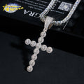 GRA Moissnaite Cluster Cross Charms Pendant Silver 925 Gold Plated Hip Hop Moissanite  Fine Jewelry Necklaces