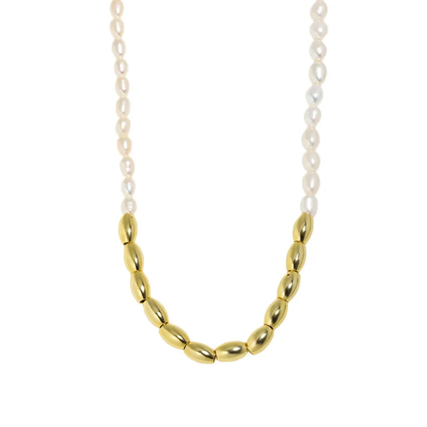 Latest New Fashion Design 925 Sterling Silver Natural Pearl Jewelry Fresh Water Pearl Clavicle Chain Necklace