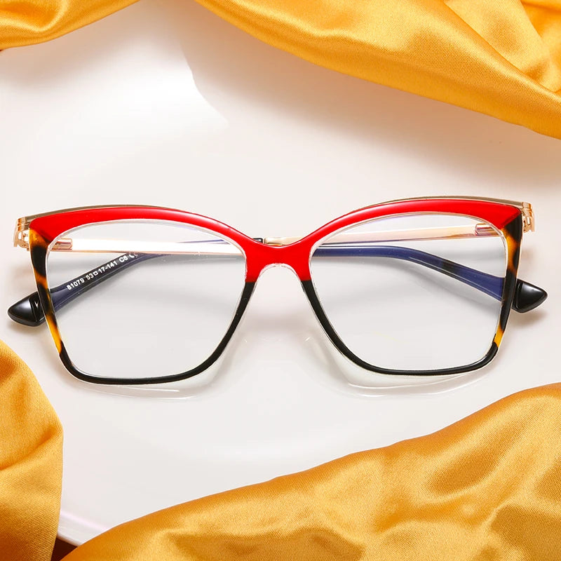 DOISYER Hot Selling Design Women Cat Eye TR90 Optical Anti-Blue Light Glasses Metal Frame Fashion Solid Colorful Custom Logo