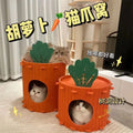 Four Season Universal Carrot Shaped Double-layer Drilled Hole Semi Closed Felt Pet Cat Nest Bed
