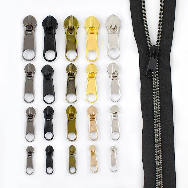 Meetee KY378 3# 5# 8# 10# Garment Accessories Handbag Luggage Single Double Alloy Zipper Pulls for Nylon Zipper Sliders