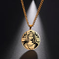 Persephone Pendant Necklace Queen of the Underworld Stainless Steel Talisman Amulet Necklaces Men Women Charm Jewelry