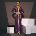 Arabic Luxury Sequin Dubai Split Evening Dress for Women Wedding Elegant Kaftan Formal Party Gowns