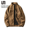 2025 New Vintage PU Leather Jacket for Men - Autumn Winter Biker Coat Motorcycle Jacket with Stand Collar Casual Outerwear