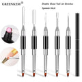 Dual Ended Nail Art Brushes Acrylic UV Gel Extension Flower Painting Pen Brush Remover Spatula Stick Nail Glue Brush