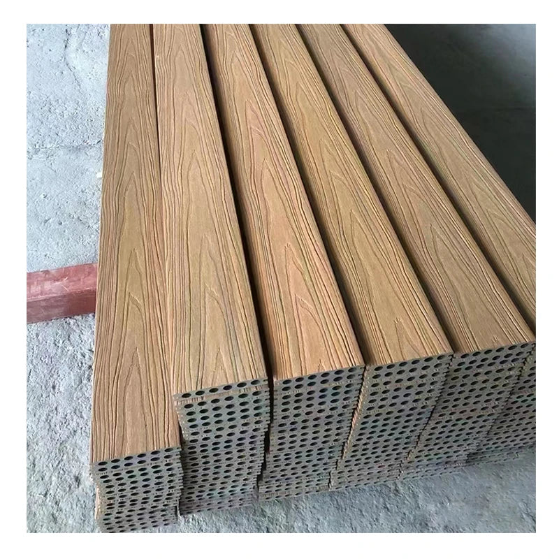 Customized Size Plastic Wood Wpc Decking Flooring Outdoor With Interlocking Deck Tiles