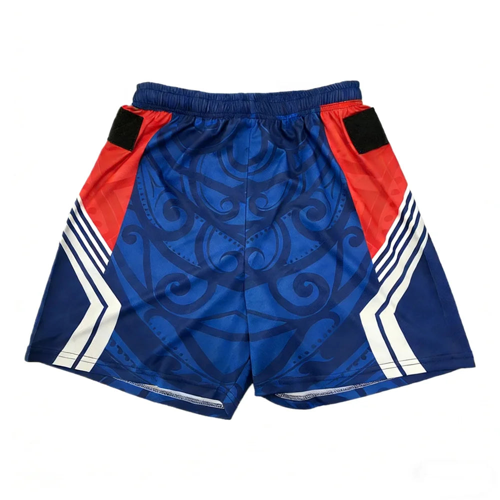 3D Custom Printing Breathable Plus Size Sports Training League Football Rugby Shorts with Tag