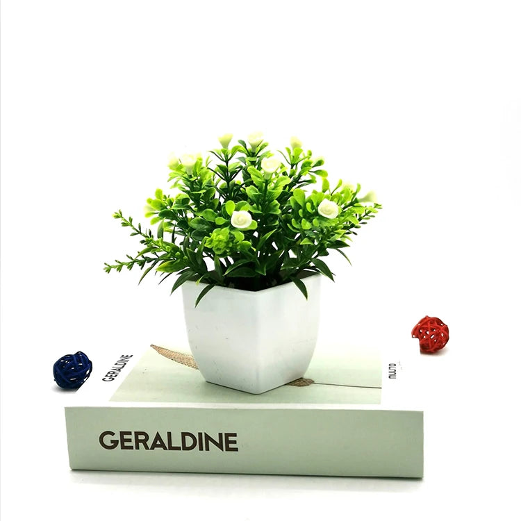 Artificial Mini Potted Plants Simulation Artificial Rose Potted Bonsai Home Garden Decor Ornament
