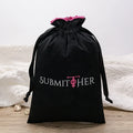 Customized Logo Velvet With Satin Pouch for Clothing Double Drawstring Black Pouch Soft Pouch for Packaging Toys