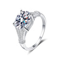 Classic Wedding Jewelry With GRA Certificate Oval Cut Solitaire 3CT Moissanite 925 Sterling Silver Eternity Ring for Women Gifts