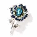 Factory Price Women Men Brooch Pin Lapel Pin Corsages Jewelry Custom Luxury Enamel Glass Gem Crystal Flower Brooch Pin