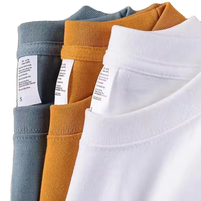 High Quality 270 Grams 100% Organic Cotton Heavyweight T-Shirt With Multiple Customized Colors Boxy T Shirt for Men