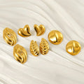 Fashion Jewelry Stainless Steel 18K  Gold Plate C Shape  Multiple Layer Stud Earrings for Women Jewelry