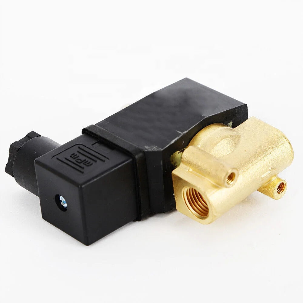 AC110V 1/4" NPT Gas Brass Electric Solenoid Valve N/C Directional Control Valves Solid Brass DIN Connector OEM Customizable
