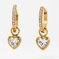 Ciloro New Arrival Luxury Gold Plated Stainless Steel Drop Earrings Trendy Heart Shaped Zircon Inlay for Women's Gift