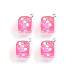 Fun Transparent Dice Charms Cube Shaped Resin Mini Play Game Toys for Keychain Findings Diy Crafts Necklace Earring Pendant