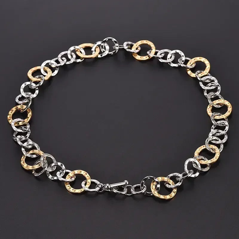 Manufacturer Sales Stainless Steel Jewelry New Fashion Unique Design Circle Chain Necklace for Christmas Gift